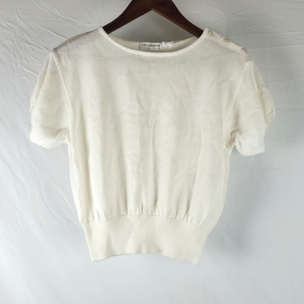 Vintage Liz Claiborne‎ Collection White Sweater Blouse
